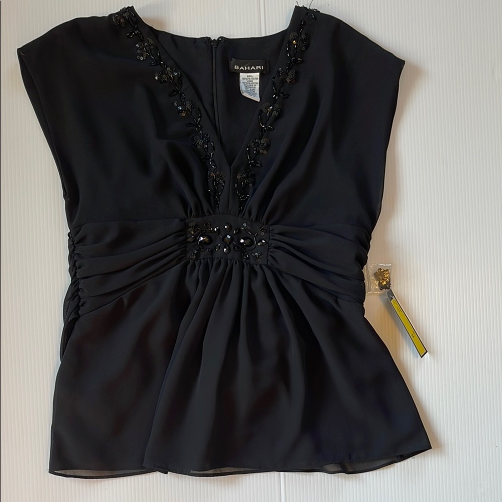 Bahai Black Embellished Top Size Medium 
NWT